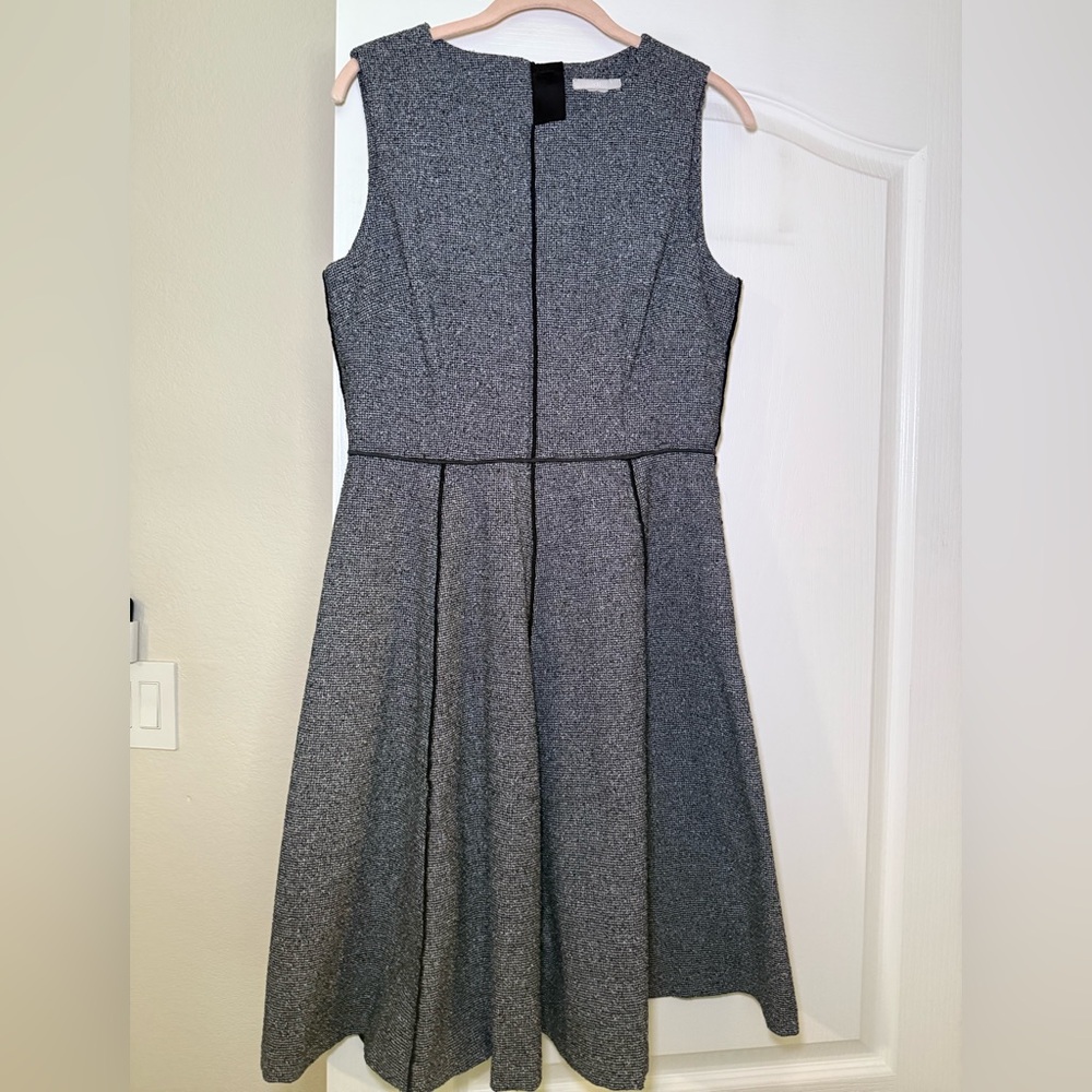 Gray Pleated Sheath Midi Dress for Work
